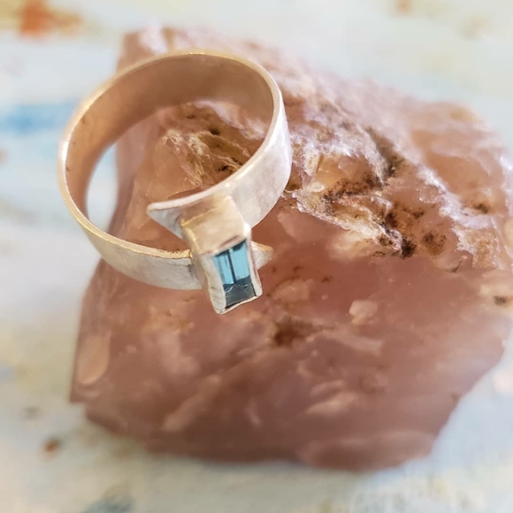 AQUAMARINE Zigzag Lightning Bolt Handmade S - Picture 10 of 10